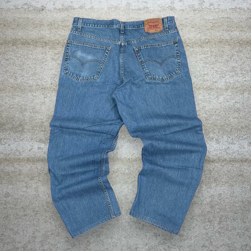 Vintage 90s Levis 550 Jeans 38x30 Relaxed Fit Medium Wash Denim Red Tab